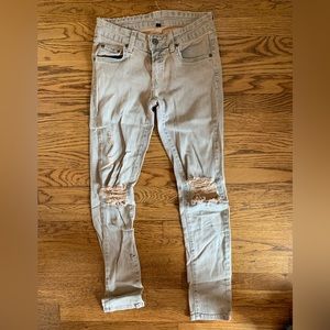 CARMAR Denim Tan Ripped Jeans Size 26